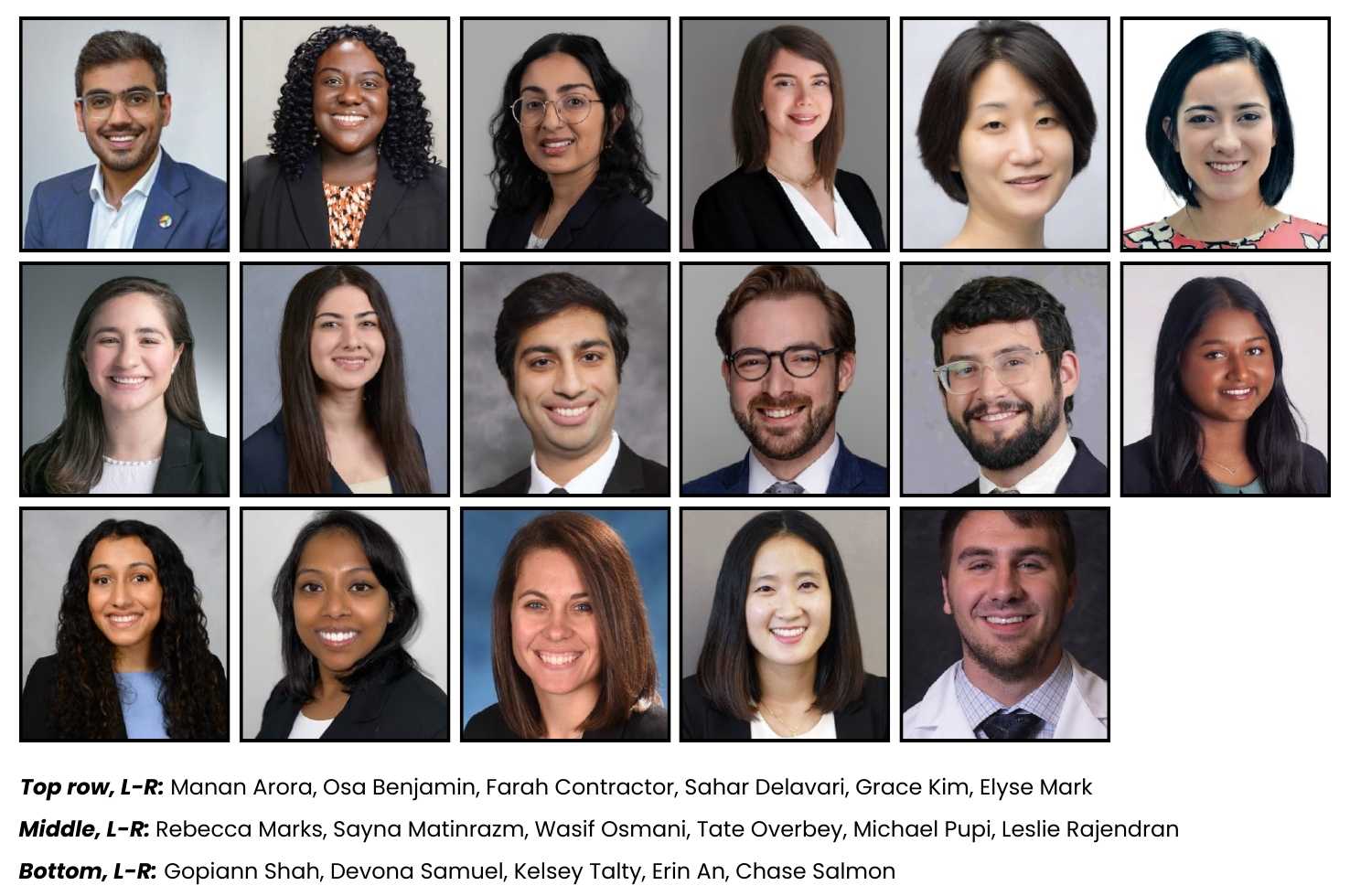 2025-2026 PGY1 Psychiatry Resident Photos