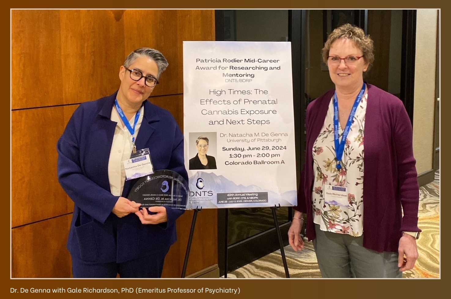 Dr. Natacha De Ganna Receives Award Dr. Natacha De Ganna Receives Award
