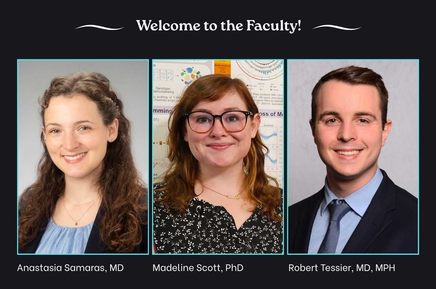 Department welcomes Drs. Samaras, Scott and Tessier