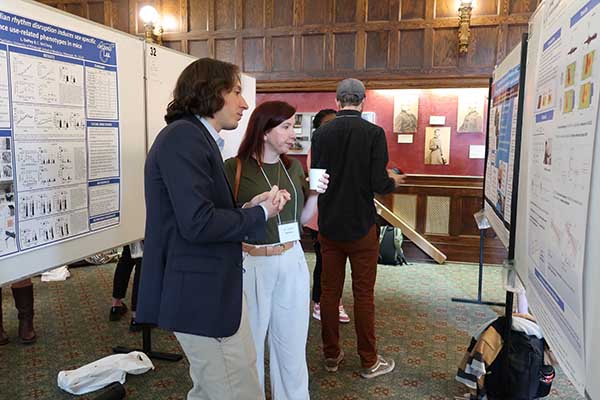 Postdoctoral fellows present their posters at the Annual Research Day